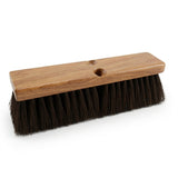 Pure Horsehair Push Broom Head, 12 inches, Heavy Duty Wood Block with 2 Threaded Holes Clean up Dust and fine Debris for Home 