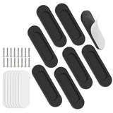 YogePote 8 Pack Self Stick Sliding Door Handles, Aluminum Alloy 4 Inch Self Adhesive Cabinet Knobs for Push-Pull Glass Barn Door