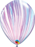 Qualatex 11 Round Balloons, Fashion Agate Pack of 25, Pink /Purple /Blue /White
