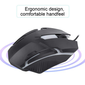 MS11 Wired Mouse 1600DPI Wired Game Mouse Backlight USB Mouse Ergonomic Gaming Notebook Office Mouse 2 Buttons +1 Wheel for Note