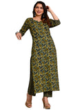 Gosriki Women'S Cotton Blend Printed Straight Kurta With Pant (Mangla Green-Snw-Gs_L_Green_Large),Green,,B0C5TGM7HH