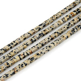 Adabele 43.5 Inch Natural Dalmatian Jasper Healing Gemstone 4mm x 2mm Small Heishi Tube Rondelle Beads Gem Stone Spacer (435-465