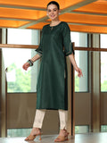Libas Women'S Silk Regular Kurta (29281_Green Green 2Xl