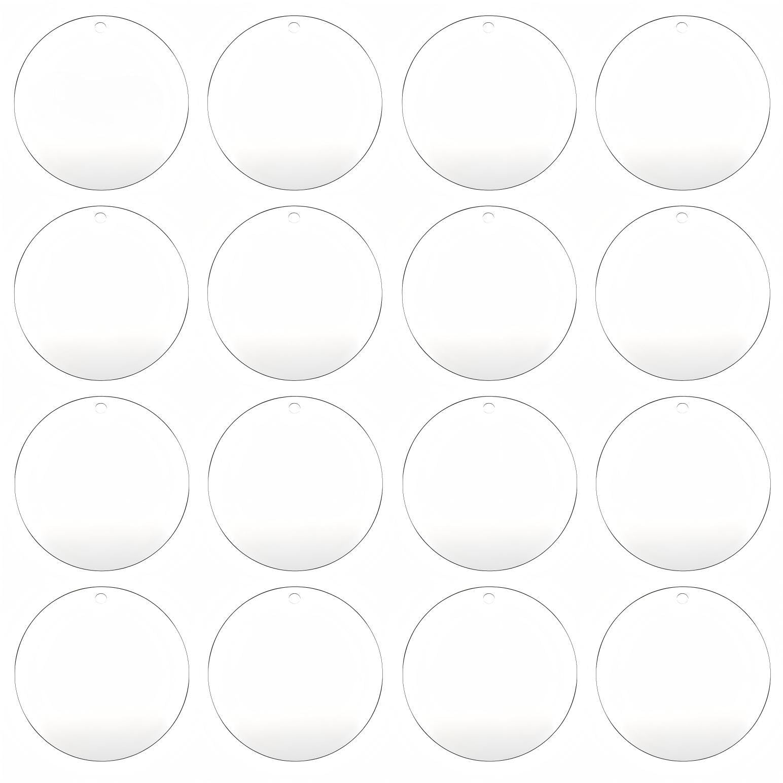 Senbota 2 inch White Acrylic Small Circles Blanks,1/8 Thick 20 Pcs Acrylic Round Blanks with Holes for Make DIY Hanging Jewelry 