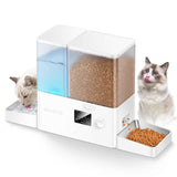 Rojeco 36Cups/8.5L Pet Automatic Cat Feeder and Gravity Water Dispenser,Stainless Steel Bowls 2-in-1 Set Large Capacity 5L Food 