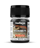 Vallejo - Diorama FX Landscape Textures | Vulcan Black 0.1 to 0.6 mm (0.004 to 0.024) Particle Size | Ideal Basing for Scenary a