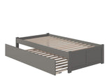 AFI Concord Twin XL Size Platform Bed with Footboard & Twin XL Trundle in Grey