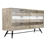 Armen Living Bridges 6 Drawer Dresser in Two Tone Acacia Wood