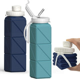 BEAUTAIL Collapsible Water Bottles 20.6oz 2 Pack, Silicone Foldable Portable Water Bottle, Lightweight Reusable Leakproof for Tr