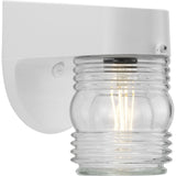 Polycarbonate Outdoor 1-Light Clear Glass Traditional Outdoor Wall Light White