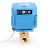 U.S. Solid Motorized Ball Valve- 1/4 Brass Ball Valve with Full Port, 9-24V AC/DC and 2 Wire Auto Return Setup