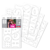 S.E.I 3Inch Ironon Tshirt Letters, Chunky Letter Flock Heat Transfers, White