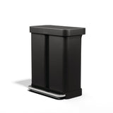 simplehuman 58L Liner Rim Rectangular Recycler, 24L+ 34L, Matte Black