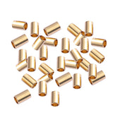 SUPVOX Gold Round Tube Spacer Beads 100Pcs Large Hole Metal Beading Accessories for DIY Jewelry Making Bracelets Necklaces 0.31 