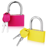 Gjinxi 2Pcs Gym Locker Lock with Key, Aluminum Pink Locker Lock with 1.65inch Wide, Waterproof Lockers Padlock for Shed, Gate, a