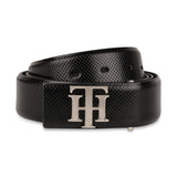 Tommy Hilfiger MenS Leather Belt Yangy Black, Size S 80Cm | Stylish Belt For MenS | Adjustable