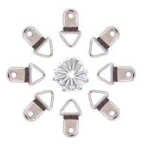 110 Pcs Triangle Ring Picture Hangers Shape Nail Non-Trace Hangers Single Hole with Screws for Home Decoration Creative Picture
