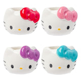 Silver Buffalo Sanrio Hello Kitty Different Color Bows 4 Pack Ceramic 3D Sculpted Mini Cup Set, Perfect as a Sugar, Cream, or Mi