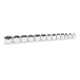 GEARWRENCH 13 Piece 3/8 Drive 6 Point SAE Stubby Socket Set 81397