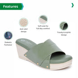 Ortho Joy Fancy Doctor Slippers | Soft Chappal For Women | Comfortable Wedges Sandals For Women Stylish,Green,4,B09XMGCDQR