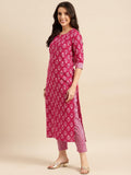 Gosriki Women'S Cotton Blend Printed Straight Kurta With Pant (Pi Rani-Gs_Xxl_Pink_Xx-Large),Pink,2,B0C96FFGSV