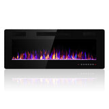 Electactic 36 Inch Electric Fireplace Insert Ultra-Thin - Recessed & Wall-Mounted Fireplace Heater with Thermostat, Adjustable F