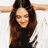 Acenail Head Chains Women Pearl Head Chain Gold Wedding Hair Accessories Crystal Layered Pendant Hair Chain Jewelry Indian Festi