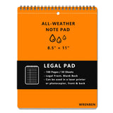 WRENBEN Weatherproof Top Spiral Notebook 8.5inch x 11inch, Legal Pad, Orange