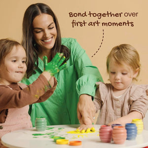 Honeysticks Non Toxic Finger Paint (6 Bright Colors), Washable from Skin, Safe Finger Painting for Toddlers, Kids Ages 1-3, 2-4,