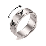 INENIMARTJ Dinosaur Fidget Ring for Women Men - Stainless Steel Spinner Ring - Jurassic Anxiety Spinning Ring (C Raptor, 9)