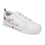 Shoetopia - Since 1998 Womens & Girls White Stylish Lace Up Casual Sneakers-Eu41,White,8,B09J2TGW9G