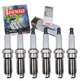 6 pc DENSO Platinum TT Spark Plugs compatible with Chevrolet Silverado 1500 4.3L V6 2014-2017