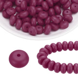 HARFINGTON 110Pcs Silicone Beads 14mm Lentil Rubber Focal Beads Bulk for Pens Keychain Bracelet Necklace DIY Crafts Making, Burg