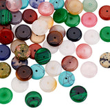 PH PandaHall 50pcs 12mm Gemstone Coin Beads Coin Charms Flat Round Loose Beads Natural Crystal Bead Bracelet Stone Bead for Jewe