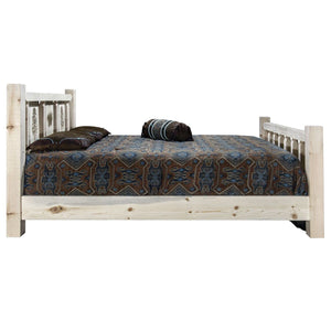 Montana Woodworks Pine Tree Design Laser Engraved Bed (King: 94 In. L X 80 In. W X 47 In. H (199 Lbs.))