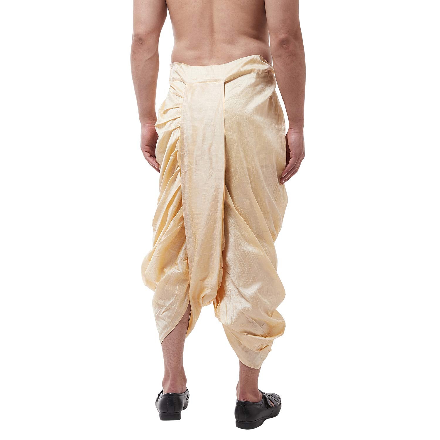 Sojanya (Since 1958 Men'S Silk Blend Beige Stitched Dhoti, Size: Freesize