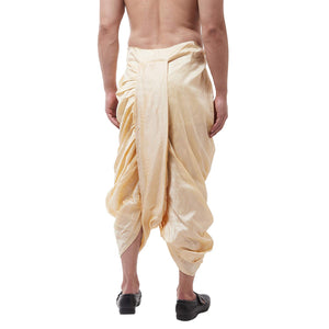 Sojanya (Since 1958 Men'S Silk Blend Beige Stitched Dhoti, Size: Freesize