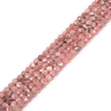 3mm Argentina Rhodochrosite Faceted Gemstone Round Loose Beads Strand 15.5-16 DIY Jewelry Making