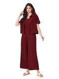 Toplot Jumpsuit For Women || Coordset For Women || Co Ord Western (Jump-Suit-5225-Maroon-M),Maroon,,B0DSWBGNV3