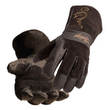 AngelFire Stick/MIG Welding Gloves Black with Beige Flourish, Size Small