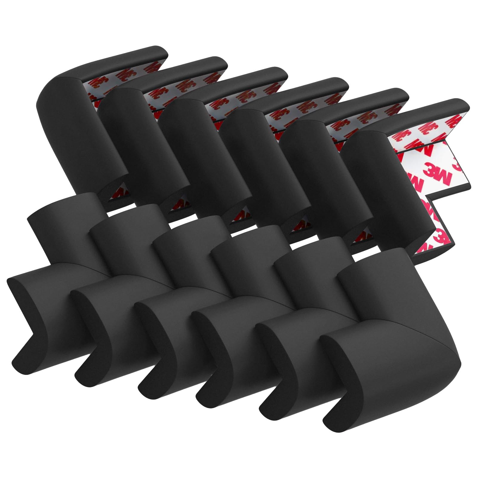 12 Pack Soft Corner Protector Baby Proofing Edge and Corner Guards, Safety Pre-Taped Rubber Foam Furniture Bumper for Fireplace,
