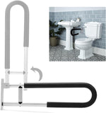 KUAFU 23.6 Inch Handicap Grab Bars Flip Up Folding Toilet Grab Bar Rails Bathroom Safety Bar Hand Support for Disabled Elderly P
