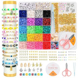 Nuvex Bracelet Making Kit For Girls 5000+ Colorful Clay Beads With Charms, Letters, Shells & Tools, Diy Jewelry Kit For Kids A
