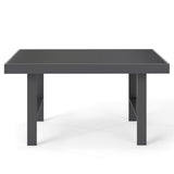 Solaste Aluminum Outdoor Dining Table, All-Weather Rectangle Metal High Patio Coffee Table for Balcony, Garden, Multifunctional 