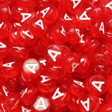 200PCS Letter Beads 4x7mm Acrylic Colorful Transparent Vowel Letter A Beads for Jewelry Making Bracelet