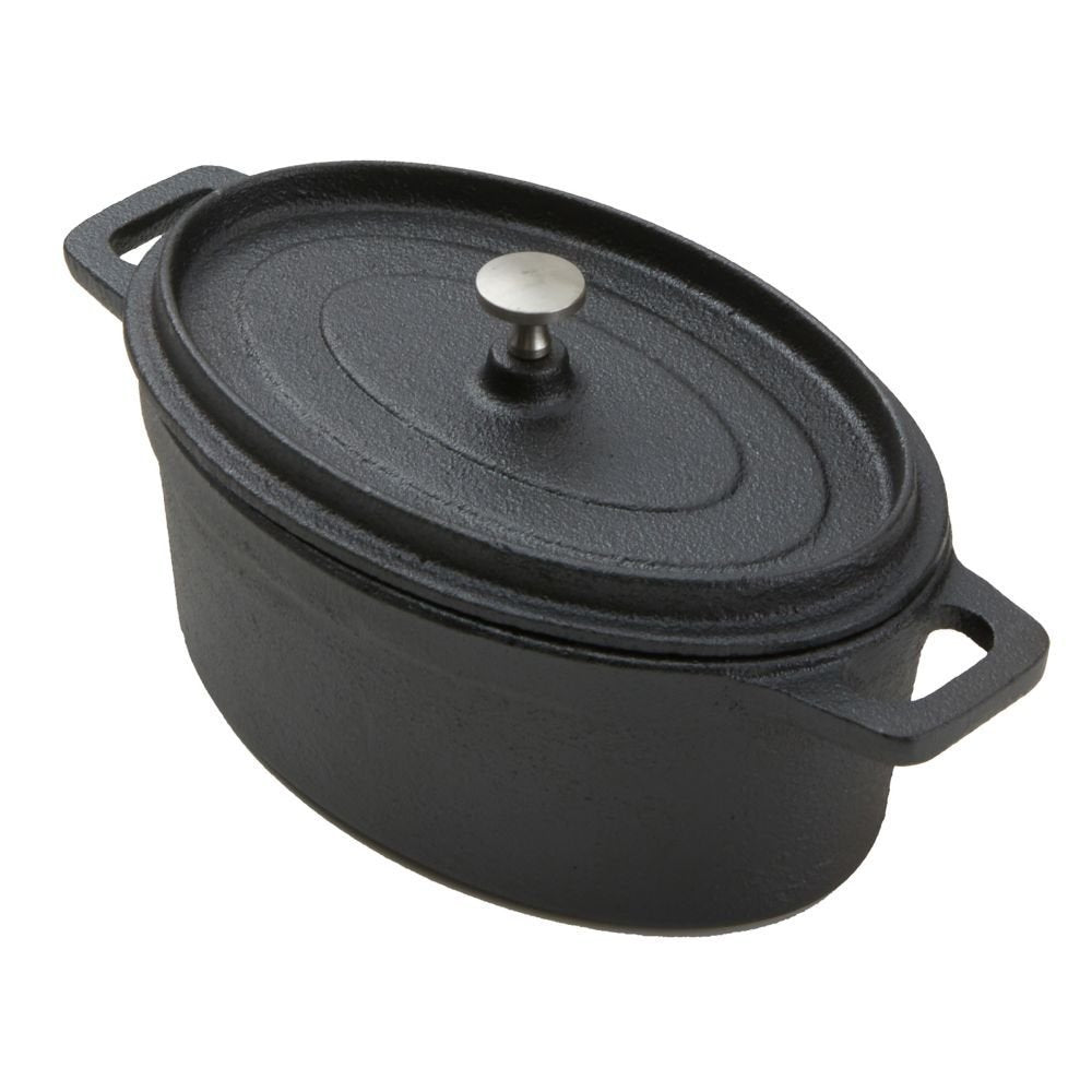 American Metalcraft cIPOV745 cast Iron Oval casseroles and Pots, 85 Length x 45 Width, Black