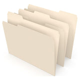 Staples File Folders, 1/3-Cut Tab, Assorted Position, Letter Size, Perfect for Home, Office, Classroom, 500-Pack, Manila