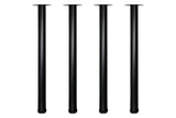 Shepherd Hardware 8571E 27-1/2-Inch Fixed Steel Furniture Legs for Desks and Tables, Black - 4-Pack
