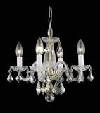 Elegant Lighting Living District Azalea 4-Light Transitional Metal Pendant In Gold