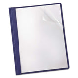 Oxford 53343 Linen Finish Clear Front Report Cover, 3 Fasteners, Letter, Navy, 25/Box (OXF53343)